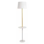 Торшер с полкой Arte Lamp Connor A2102PN-1WH Цвет плафонов белый Цвет арматуры белый от ImperiumLoft