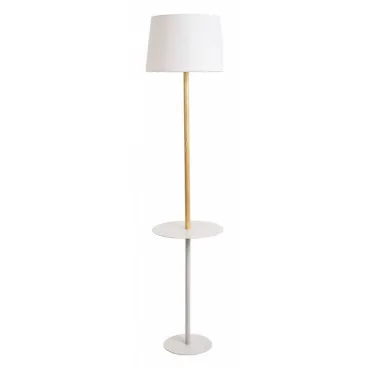 Торшер с полкой Arte Lamp Connor A2102PN-1WH Цвет плафонов белый Цвет арматуры белый