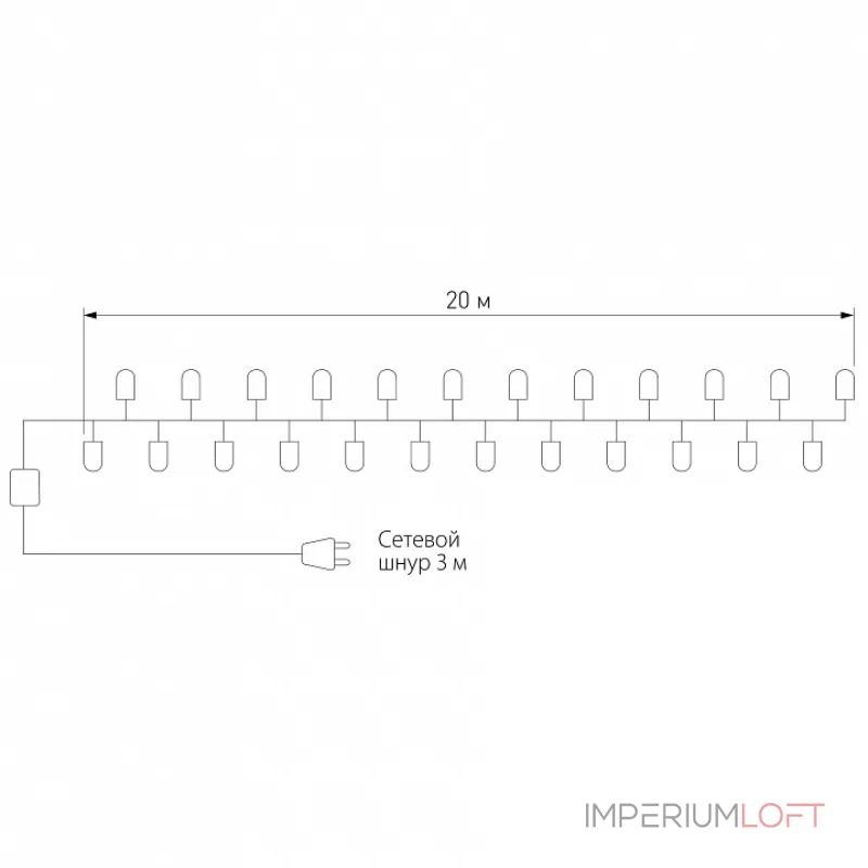 Гирлянда Нить  Eurosvet 400 400-102 белый от ImperiumLoft