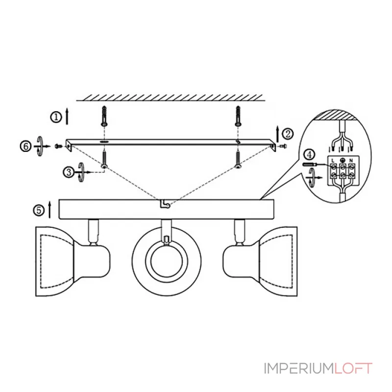Спот Globo Nashville 56182-3 Цвет арматуры хром от ImperiumLoft