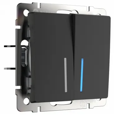 Выключатель двухклавишный с подсветкой без рамки Werkel W112 W1122108