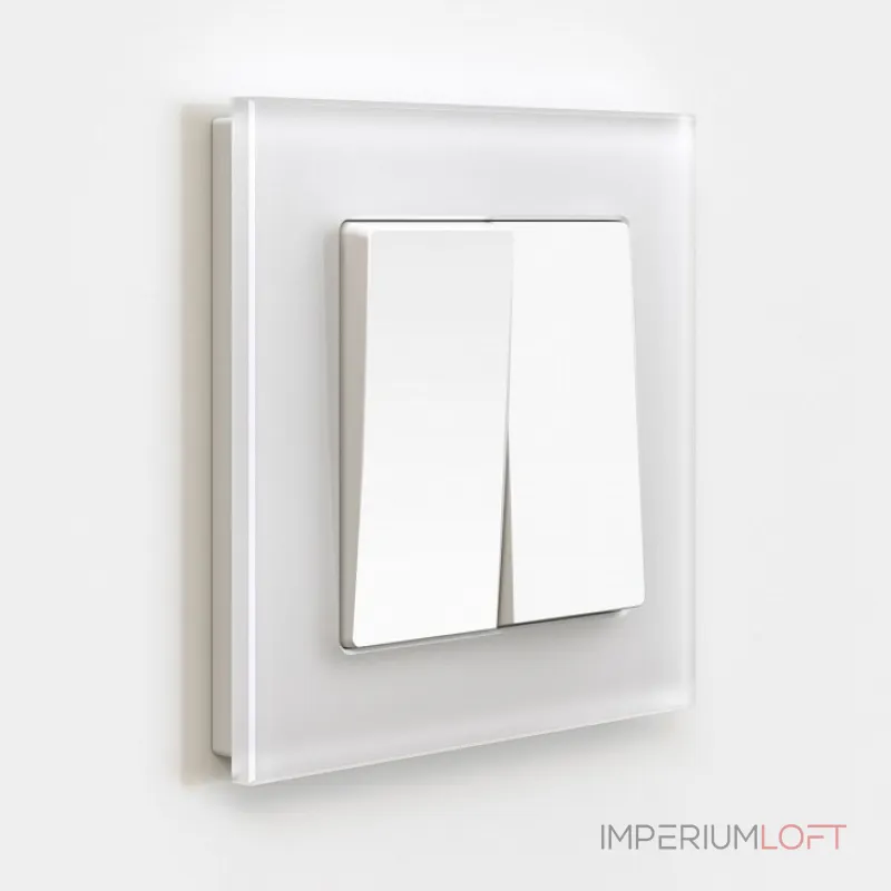 Выключатель проходной двухклавишный Werkel Белые матовые W1122061 от ImperiumLoft