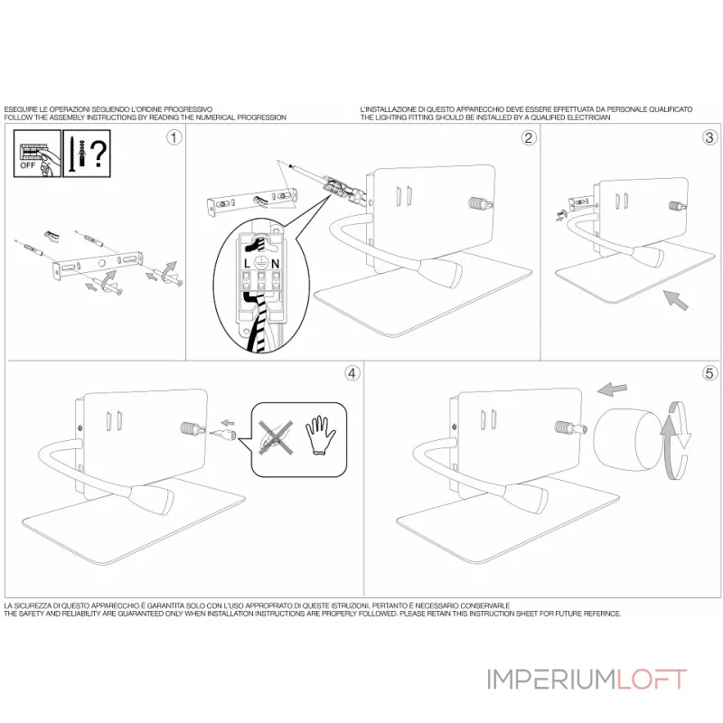 Бра с подсветкой Ideal Lux Book-2 BOOK-2 AP2 BIANCO Цвет арматуры белый Цвет плафонов прозрачный от ImperiumLoft