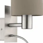 Бра с подсветкой Eglo Pasteri 96478 Цвет арматуры никель Цвет плафонов коричневый от ImperiumLoft