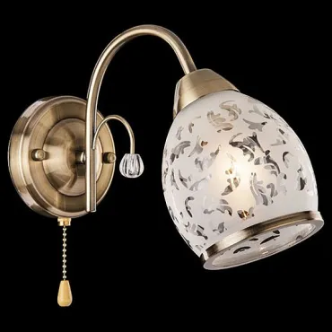 Настенный светильник со стеклянным плафоном 30026/1 античная бронза