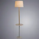 Торшер с полкой Arte Lamp Connor A2102PN-1WH Цвет плафонов белый Цвет арматуры белый от ImperiumLoft