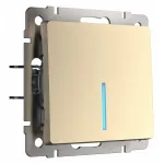 Выключатель одноклавишный с подсветкой без рамки Werkel шампань W1110111 от ImperiumLoft