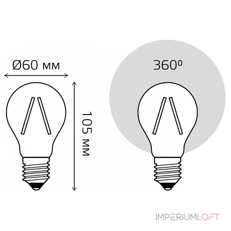 Лампа светодиодная Gauss Filament 102902220 от ImperiumLoft