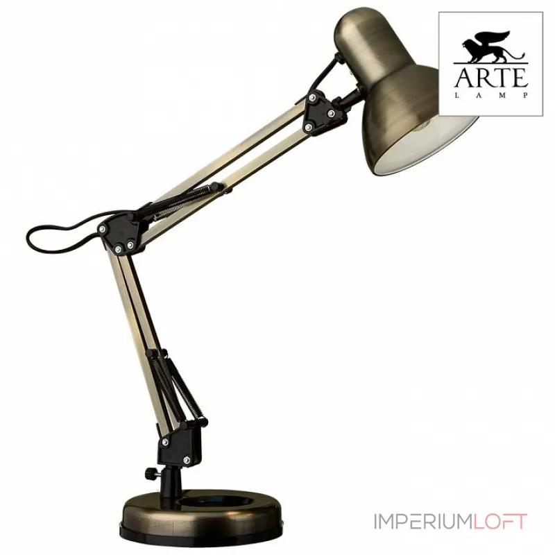 Настольная лампа офисная Arte Lamp Junior A1330LT-1AB Цвет арматуры бронза Цвет плафонов бронза от ImperiumLoft