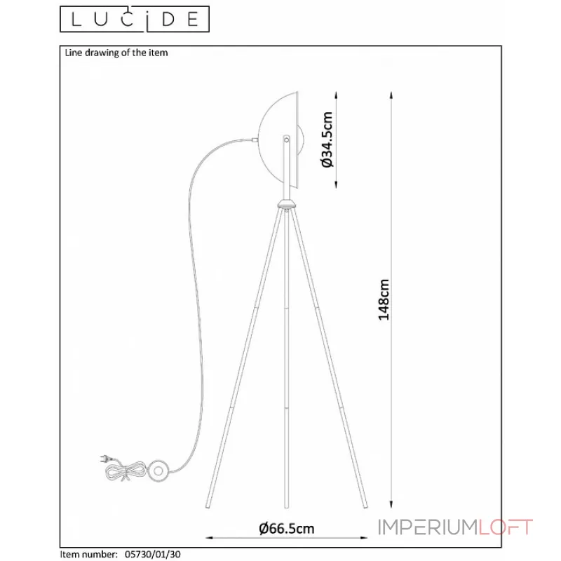 Торшер Lucide 05730/01/30 от ImperiumLoft