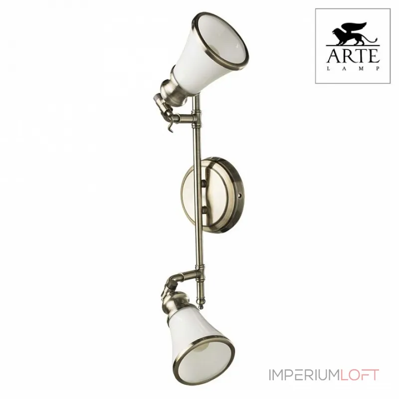 Спот Arte Lamp Vento A9231AP-2AB Цвет арматуры бронза Цвет плафонов белый от ImperiumLoft