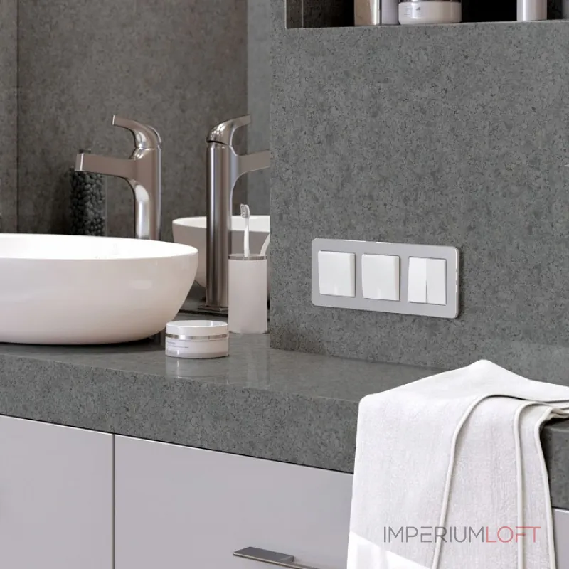 Рамка на 3 поста Werkel Platinum алюминий W0032606 от ImperiumLoft