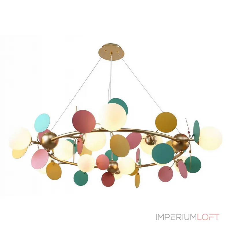 Подвесная люстра F-promo Multy Bliss 2772-12P Цвет арматуры золото Цвет плафонов белый от ImperiumLoft