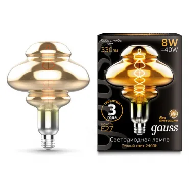 Лампа светодиодная Gauss LOFT Led Vintage Filament Flexible E27 8Вт 2400K 162802008 Цвет арматуры хром Цвет плафонов хром