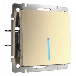 Выключатель проходной одноклавишный с подсветкой без рамки Werkel шампань рифленый W1112110 от ImperiumLoft