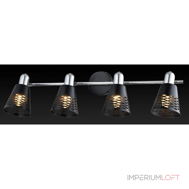 Спот TopLight Susan TL3760Y-04BC Цвет арматуры хром Цвет плафонов черный от ImperiumLoft