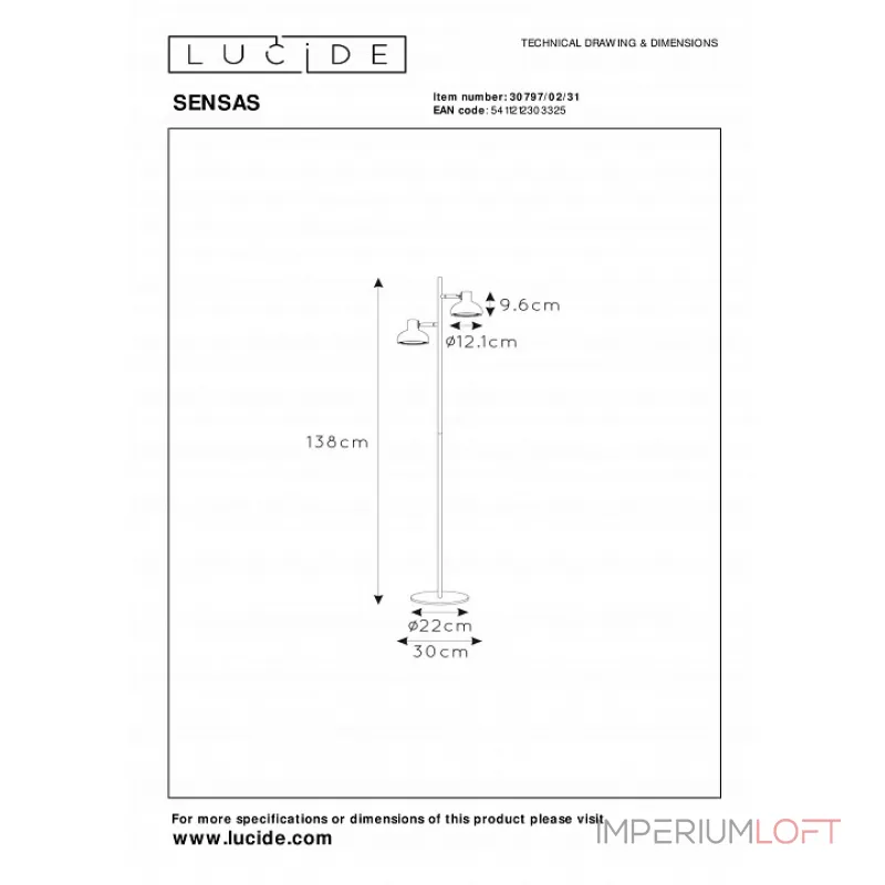 Торшер Lucide Sensas 30797/02/31 от ImperiumLoft Торшер Lucide Sensas 30797/02/31 от ImperiumLoft