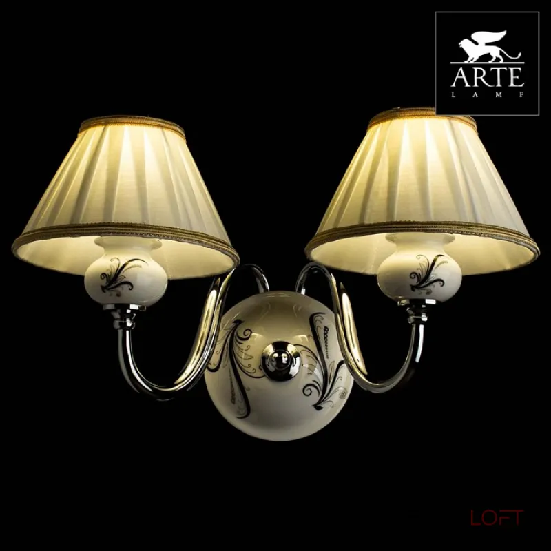Бра Arte Lamp Veronika A2298AP-2CC Цвет арматуры хром Цвет плафонов белый от ImperiumLoft