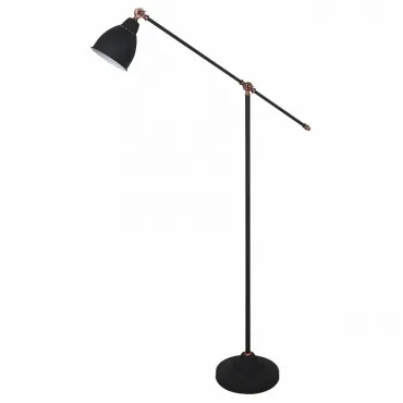 Торшер Arte Lamp Braccio A2054PN-1BK Цвет арматуры черный Цвет плафонов черный