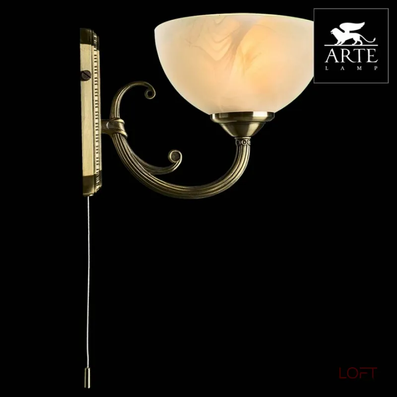 Бра Arte Lamp Windsor A3777AP-1AB Цвет арматуры бронза Цвет плафонов белый от ImperiumLoft