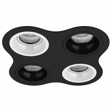 Встраиваемый светильник Lightstar Domino D64706070607 цвет арматуры черно-белый