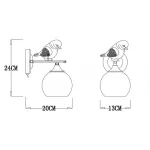 Бра Arte Lamp Gemelli A2150AP-1WG Цвет плафонов белый Цвет арматуры золото от ImperiumLoft