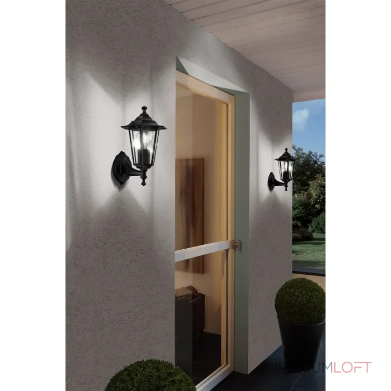 Светильник на штанге Eglo ПРОМО Laterna 4 22468 Цвет арматуры черный Цвет плафонов прозрачный от ImperiumLoft