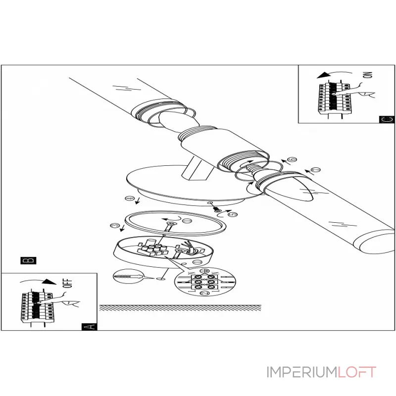 Светильник на штанге Eglo Palmera 87219 Цвет арматуры хром от ImperiumLoft