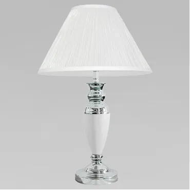 Настольный светильник с тканевым абажуром 008 белый
