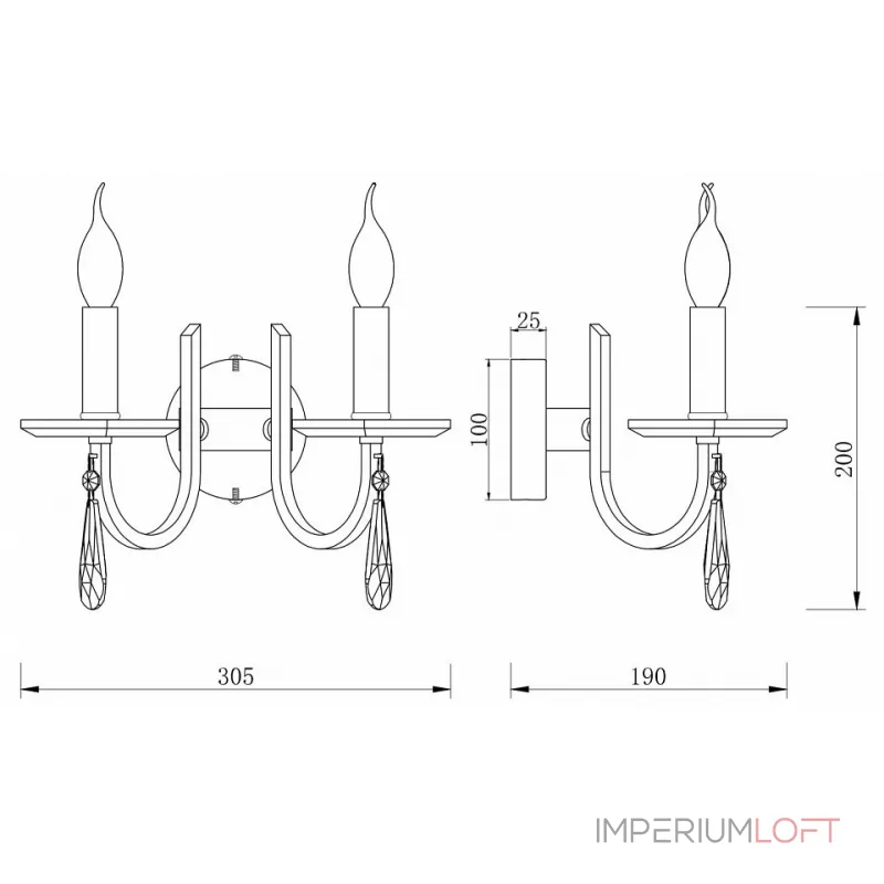 Бра Freya Forte FR1006WL-02N Цвет арматуры никель Цвет плафонов прозрачный от ImperiumLoft