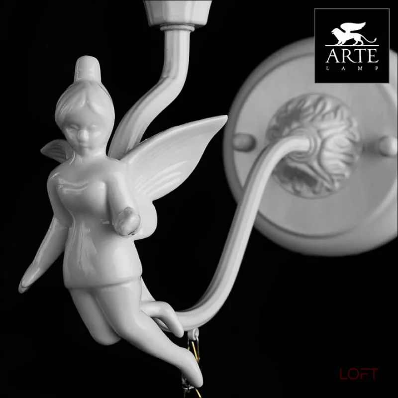 Бра Arte Lamp Angelina A5349AP-1WH Цвет арматуры белый Цвет плафонов прозрачный от ImperiumLoft