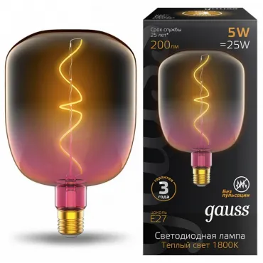 Лампа светодиодная Gauss Colored E27 5Вт 1800K 1010802105 Цвет арматуры серый Цвет плафонов серый