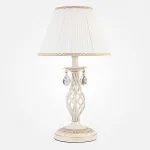 Настольная лампа декоративная Eurosvet Amelia 10054/1 белый с золотом/прозрачный хрусталь Strotskis Цвет плафонов белый Цвет арматуры золото от ImperiumLoft