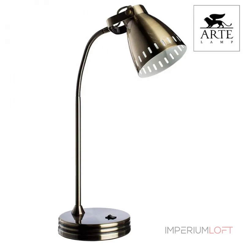 Настольная лампа офисная Arte Lamp Luned A2214LT-1AB Цвет арматуры бронза Цвет плафонов бронза от ImperiumLoft