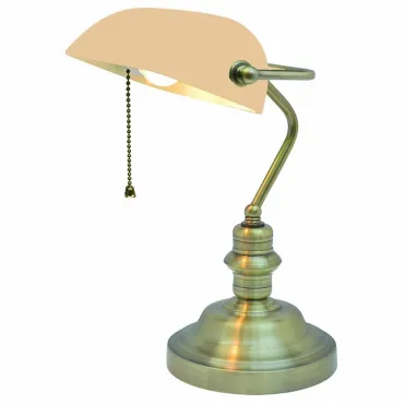 Настольная лампа офисная Arte Lamp Banker A2493LT-1AB Цвет арматуры бронза Цвет плафонов белый Настольная лампа офисная Arte Lamp Banker A2493LT-1AB Цвет арматуры бронза Цвет плафонов белый