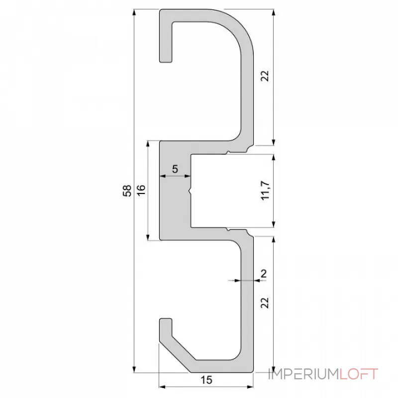 Профиль накладной  Deko-Light AM-02-10 970600 Цвет арматуры серебро от ImperiumLoft