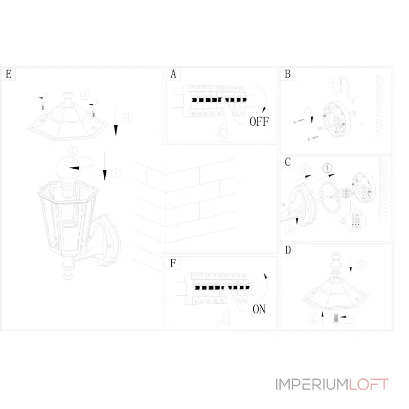 Светильник на штанге Eglo ПРОМО Laterna 4 22468 Цвет арматуры черный Цвет плафонов прозрачный от ImperiumLoft