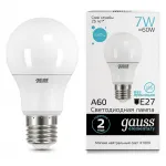 Лампа светодиодная Gauss Led Elementary A60 E27 7Вт 4100K 23227A Цвет арматуры золото Цвет плафонов золото от ImperiumLoft