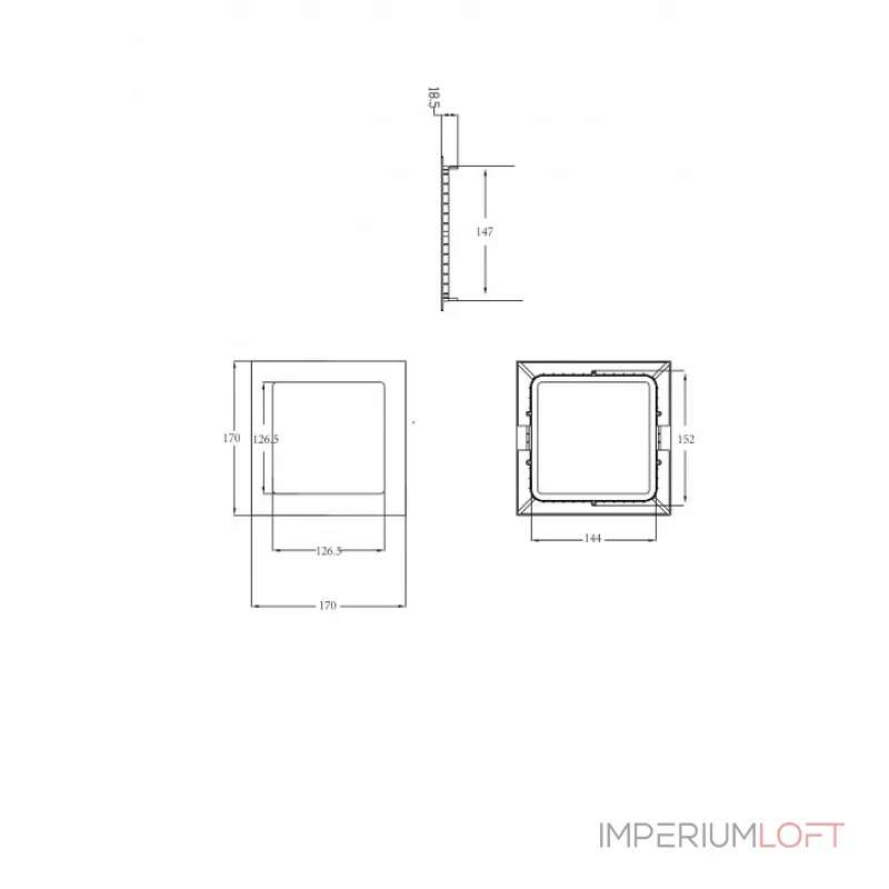 Встраиваемый светильник Donolux DL18454 DL18454/12W White SQ Dim от ImperiumLoft