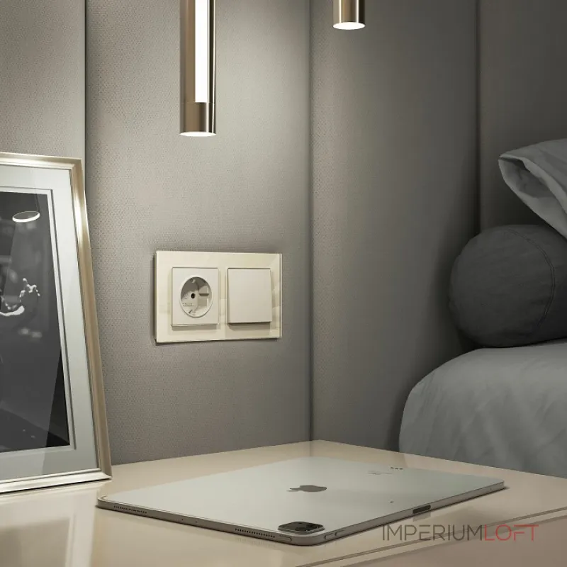 Выключатель одноклавишный без рамки Werkel Айвори матовые W1110062 от ImperiumLoft