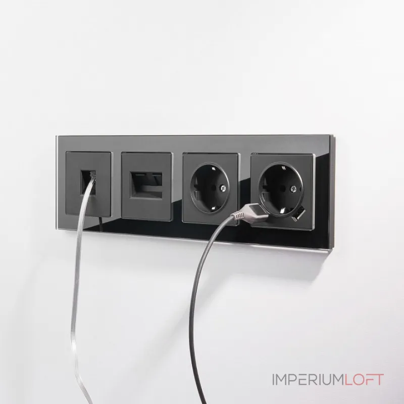 Розетка телефонная RJ-11 без рамки Werkel Черный матовый W1182008 от ImperiumLoft