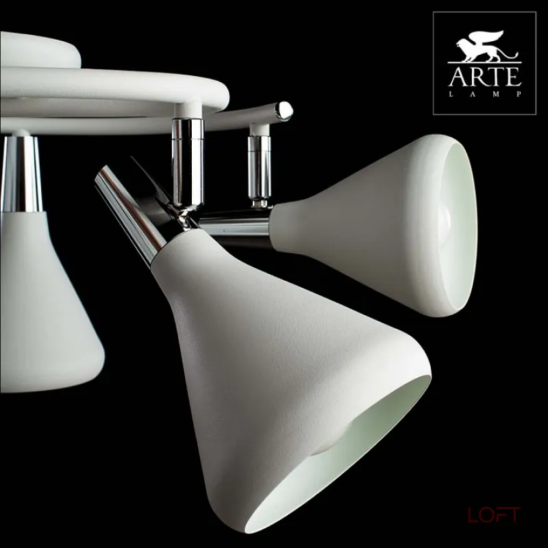 Спот Arte Lamp Ciclone A9155PL-5WH Цвет арматуры хром Цвет плафонов белый от ImperiumLoft