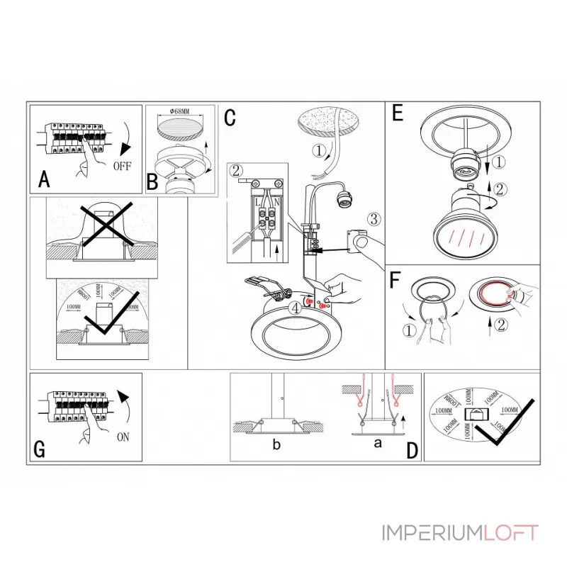 Комплект из 3 встраиваемых светильников Eglo ПРОМО Peneto 94236 Цвет арматуры хром от ImperiumLoft