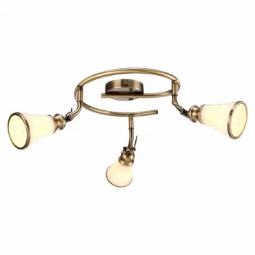 Спот Arte Lamp Vento A9231PL-3AB Цвет арматуры бронза Цвет плафонов белый Спот Arte Lamp Vento A9231PL-3AB Цвет арматуры бронза Цвет плафонов белый