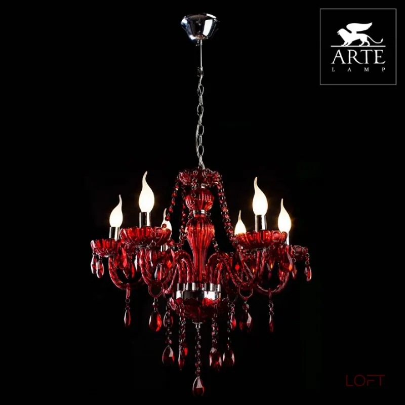 Подвесная люстра Arte Lamp Teatro A3964LM-6RD Подвесная люстра Arte Lamp Teatro A3964LM-6RD