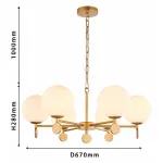 Подвесная люстра Favourite Absolute 2928-6P Цвет арматуры золото Цвет плафонов белый от ImperiumLoft