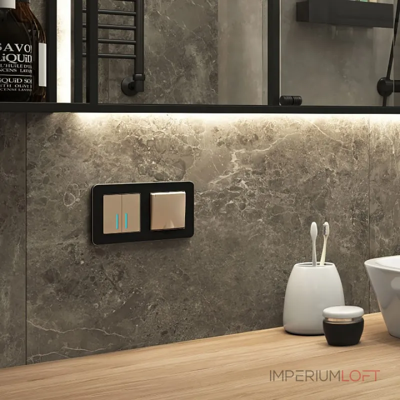 Рамка на 2 поста Werkel Platinum черный W0022608 от ImperiumLoft