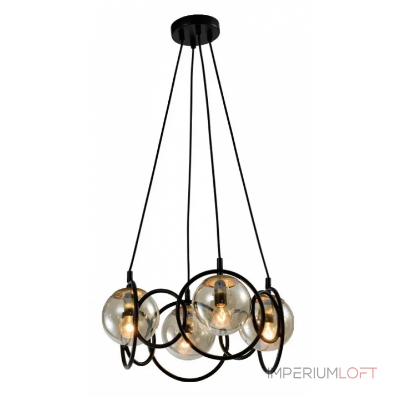 Подвесная люстра Rivoli Ariadna Б0047333 Цвет арматуры золото Цвет плафонов серый от ImperiumLoft