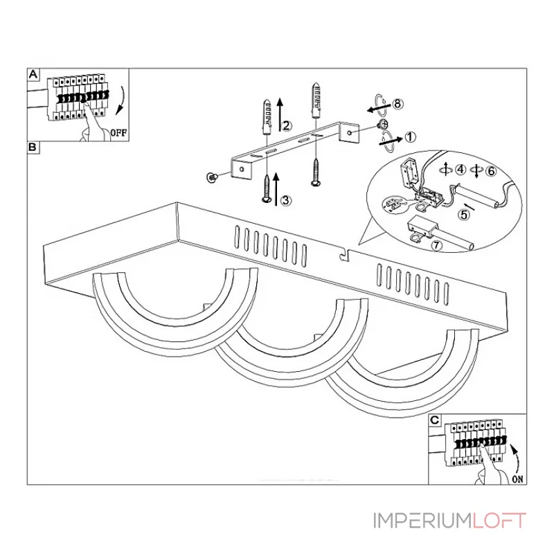 Накладной светильник Globo Mangue 67062-3 от ImperiumLoft