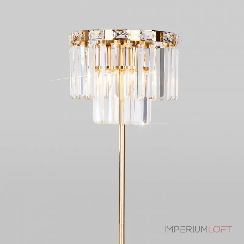 Торшер Eurosvet Elegante 01137/3 золото/прозрачный хрусталь Strotskis от ImperiumLoft